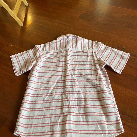 Youth First Wave Button Down Shirt size 14 16 White Red striped linen cotton - Picture 5 of 7